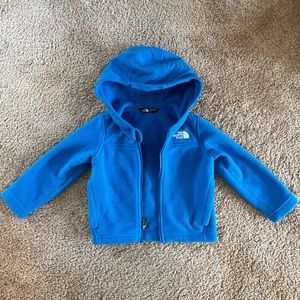 The North Face glacier toddler fleece hoodie jacket, blue 2T